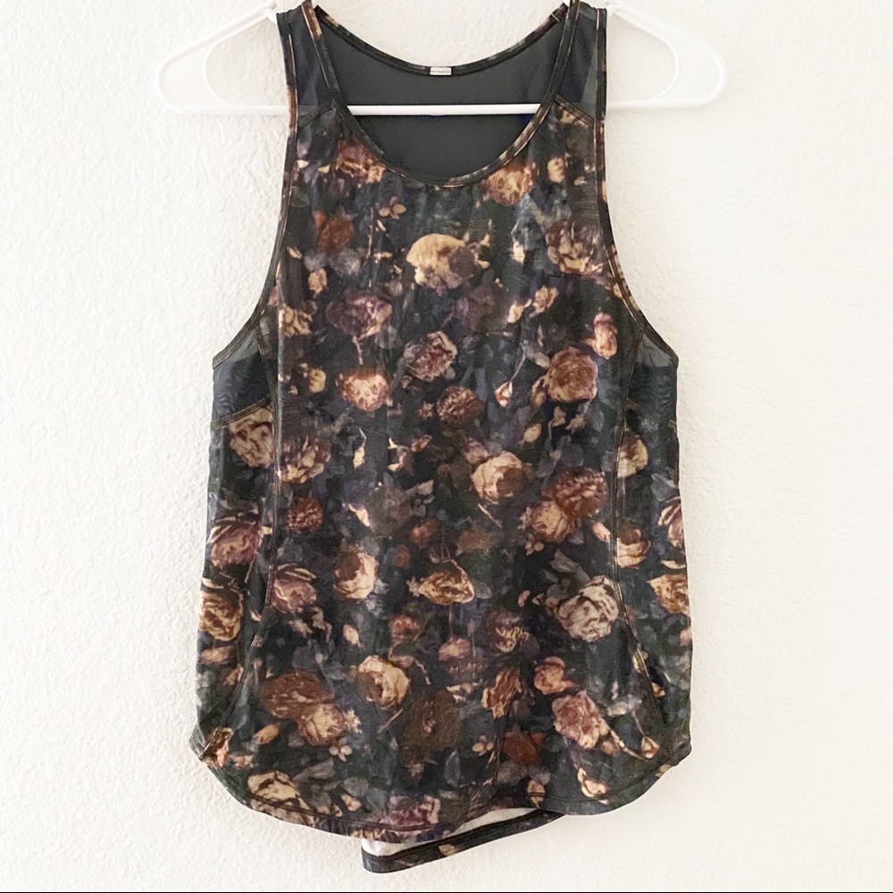 lululemon | Sculpt Tank II in Black Mesh and Floral